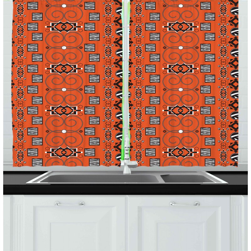 East Urban Home African Kitchen Curtain Wayfair   African Kitchen Curtain 